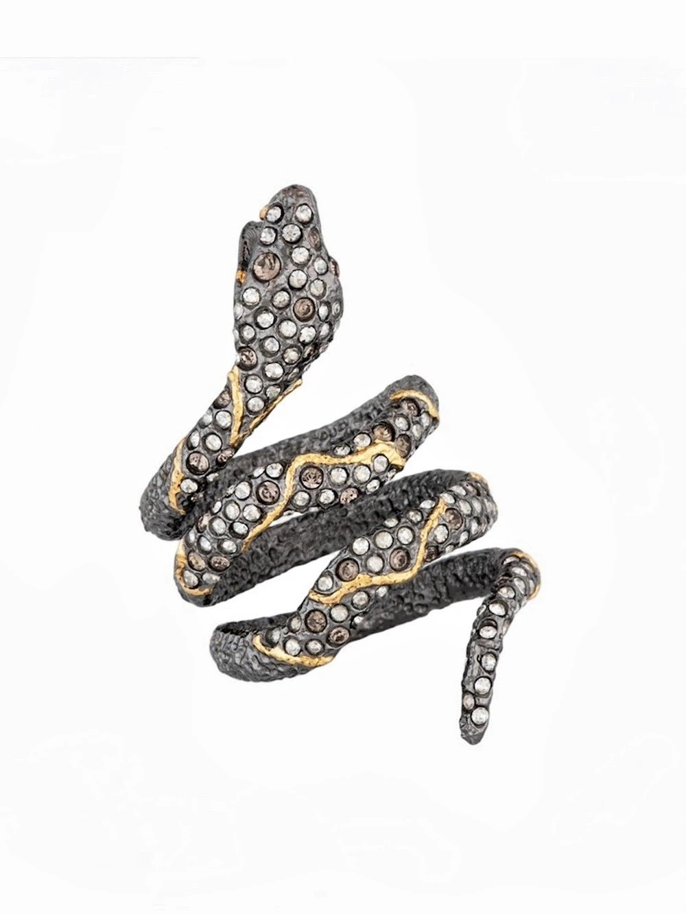 Alexis Bittar Crystal Encrusted Jardin De Papillon Snake Wrap Ring OC01